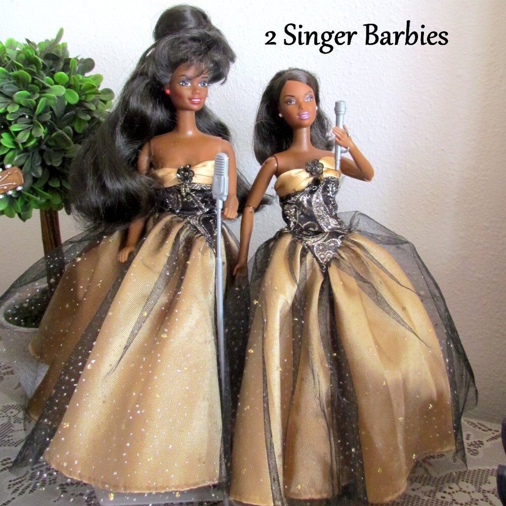 2 BLACK BARBIE DOLLS & CLOTHES on a PERFORMANCE DAY - SEE WHAT THEY DO! EUC
